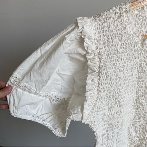 $249 NWT White For Love And Lemons “Sandy” Puff Sleeve Mini Dress Sz X-Large - Picture 8 of 13